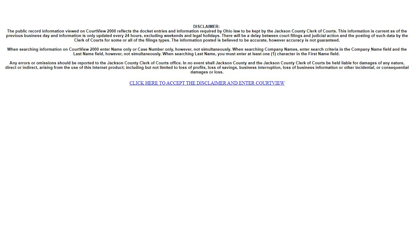 DISCLAIMER - Clerk of Courts